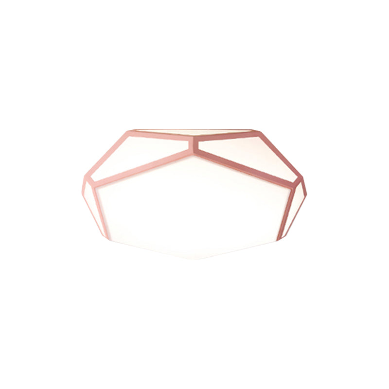 Nordic Hexagon Shape Ceiling Mount Light Acrylic Candy Colored LED Ceiling Light for Corridor Clearhalo 'Ceiling Lights' 'Close To Ceiling Lights' 'Close to ceiling' 'Flush mount' Lighting' 1796890