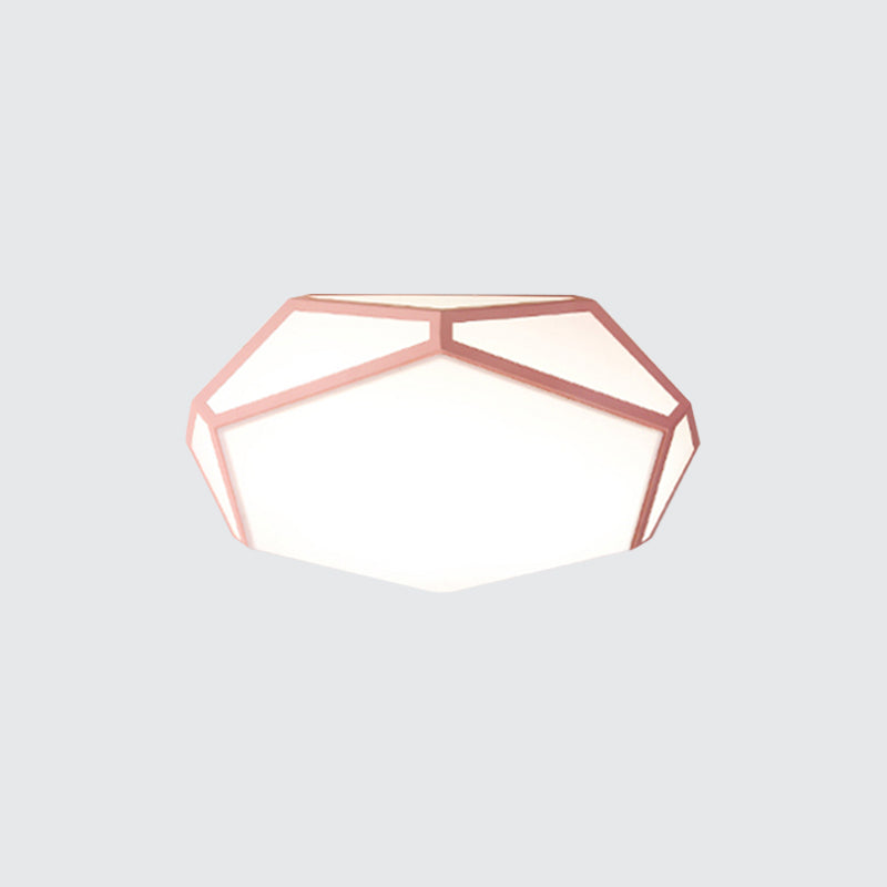 Nordic Hexagon Shape Ceiling Mount Light Acrylic Candy Colored LED Ceiling Light for Corridor Clearhalo 'Ceiling Lights' 'Close To Ceiling Lights' 'Close to ceiling' 'Flush mount' Lighting' 1796891