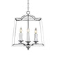 Polished Silver 3 Heads Pendant Light Industrial Style Metal Trapezoid Cage Hanging Ceiling Fixture Clearhalo 'Ceiling Lights' 'Chandeliers' 'Modern Chandeliers' 'Modern' Lighting' 1796935