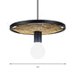1 Light Round Pendant Light with Wheel Lodge Style Black Metallic and Rope Hanging Lamp for Dining Room Clearhalo 'Ceiling Lights' 'Pendant Lights' 'Pendants' Lighting' 1797008