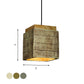 Gray/Brown/Brass Cubic Shade Hanging Lamp Vintage Wood and Cement 1 Head Restaurant Pendant Lighting Clearhalo 'Ceiling Lights' 'Modern Pendants' 'Modern' 'Pendant Lights' 'Pendants' Lighting' 1797061