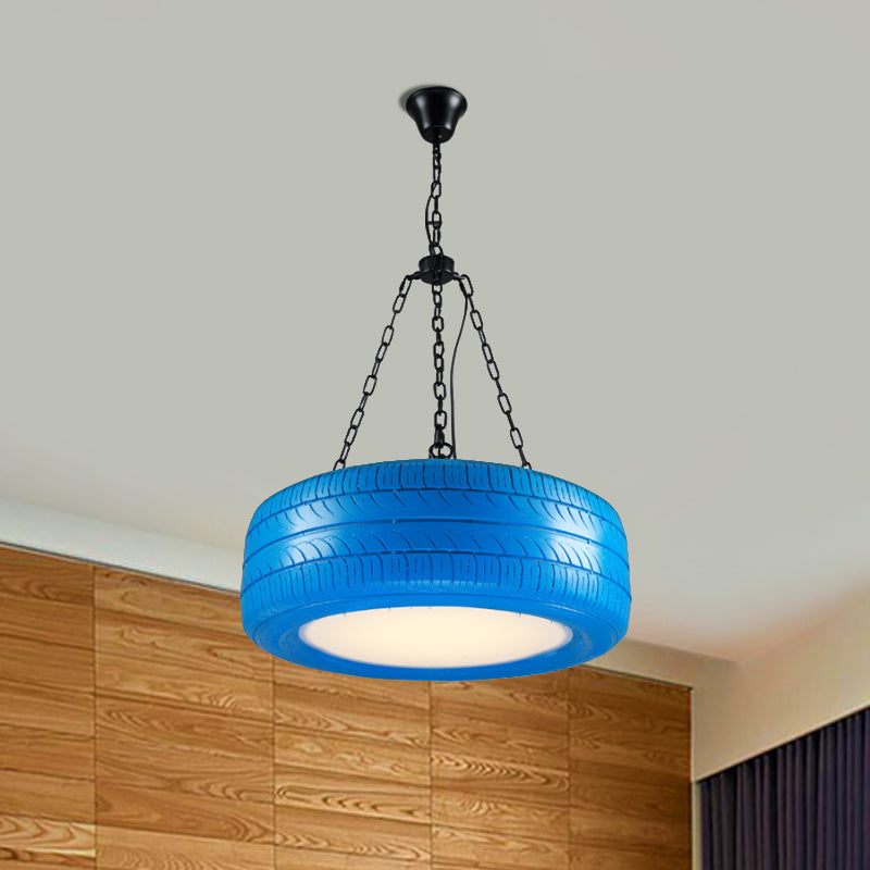 Creative Industrial Hanging Light Car Tire Rubber Chandelier with Hanging Chain for Bar Clearhalo 'Ceiling Lights' 'Chandeliers' Lighting' options 1797085