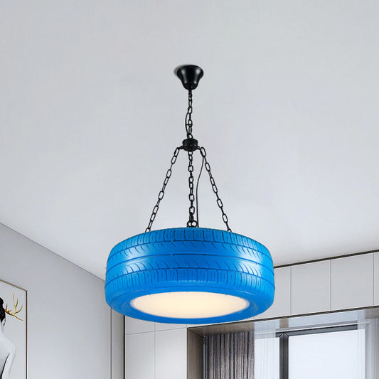 Creative Industrial Hanging Light Car Tire Rubber Chandelier with Hanging Chain for Bar Clearhalo 'Ceiling Lights' 'Chandeliers' Lighting' options 1797086