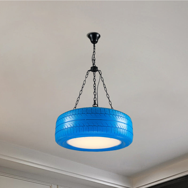 Creative Industrial Hanging Light Car Tire Rubber Chandelier with Hanging Chain for Bar Clearhalo 'Ceiling Lights' 'Chandeliers' Lighting' options 1797087