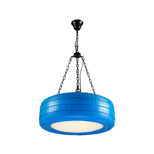 Creative Industrial Hanging Light Car Tire Rubber Chandelier with Hanging Chain for Bar Clearhalo 'Ceiling Lights' 'Chandeliers' Lighting' options 1797088
