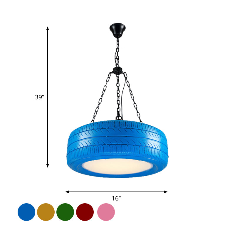 Creative Industrial Hanging Light Car Tire Rubber Chandelier with Hanging Chain for Bar Clearhalo 'Ceiling Lights' 'Chandeliers' Lighting' options 1797089