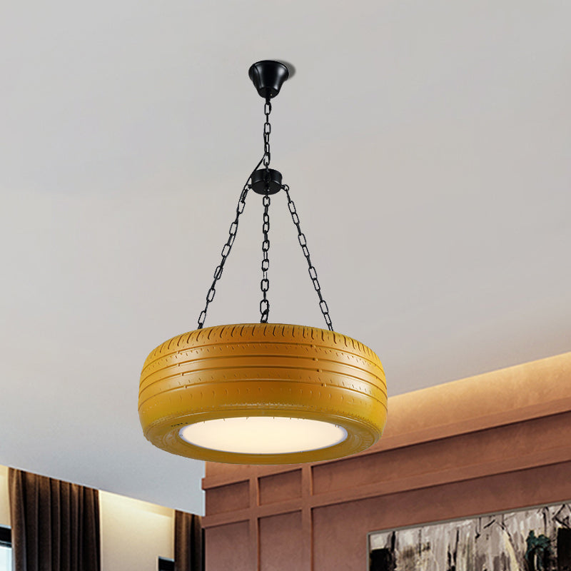 Creative Industrial Hanging Light Car Tire Rubber Chandelier with Hanging Chain for Bar Clearhalo 'Ceiling Lights' 'Chandeliers' Lighting' options 1797092