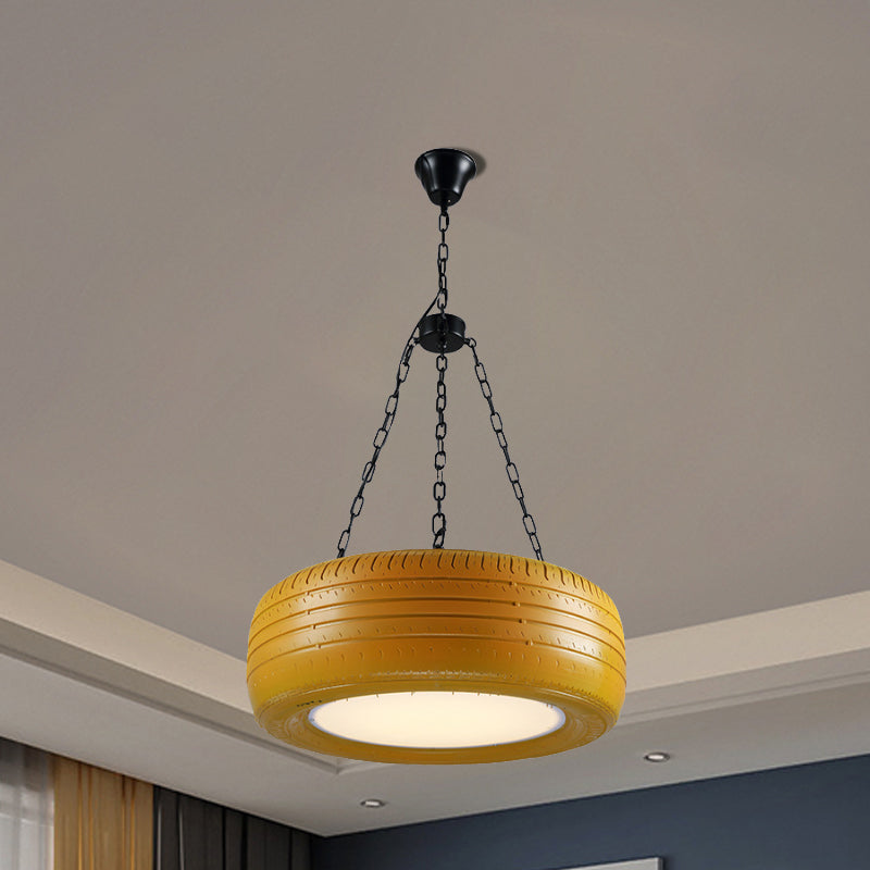 Creative Industrial Hanging Light Car Tire Rubber Chandelier with Hanging Chain for Bar Clearhalo 'Ceiling Lights' 'Chandeliers' Lighting' options 1797093