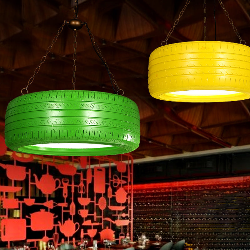 Creative Industrial Hanging Light Car Tire Rubber Chandelier with Hanging Chain for Bar Clearhalo 'Ceiling Lights' 'Chandeliers' Lighting' options 1797096
