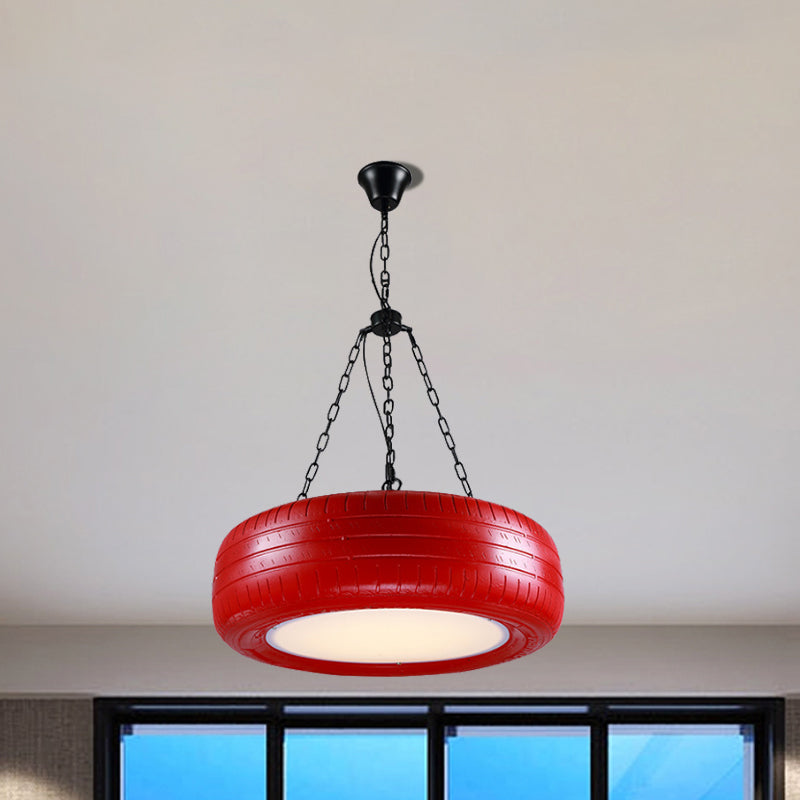 Creative Industrial Hanging Light Car Tire Rubber Chandelier with Hanging Chain for Bar Clearhalo 'Ceiling Lights' 'Chandeliers' Lighting' options 1797099