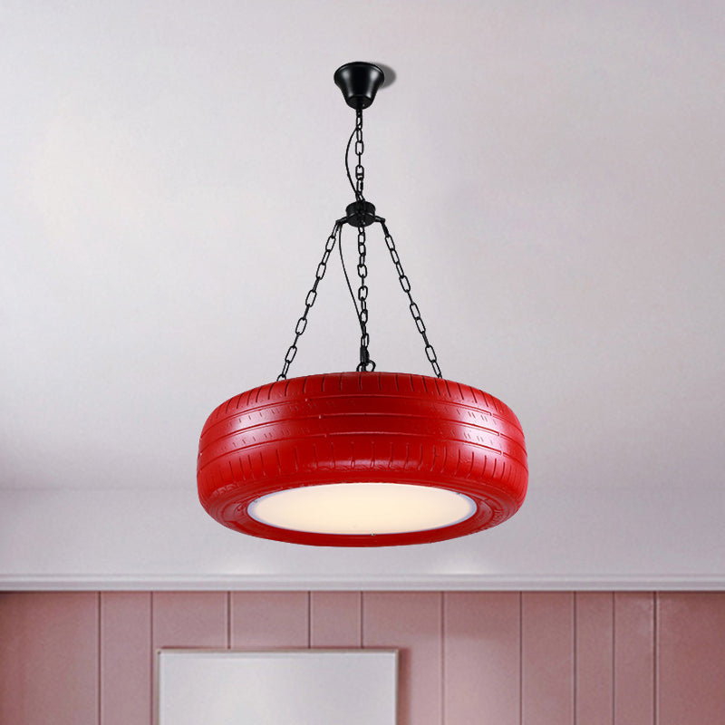 Creative Industrial Hanging Light Car Tire Rubber Chandelier with Hanging Chain for Bar Clearhalo 'Ceiling Lights' 'Chandeliers' Lighting' options 1797100