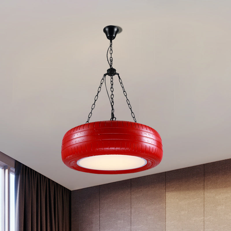 Creative Industrial Hanging Light Car Tire Rubber Chandelier with Hanging Chain for Bar Clearhalo 'Ceiling Lights' 'Chandeliers' Lighting' options 1797101