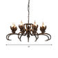 Antique Stylish Candle Chandelier with Twist Arm Metallic Pendant Light in Rust for Farmhouse Clearhalo 'Cast Iron' 'Ceiling Lights' 'Chandeliers' 'Industrial Chandeliers' 'Industrial' 'Metal' 'Middle Century Chandeliers' 'Rustic Chandeliers' 'Tiffany' Lighting' 1797131