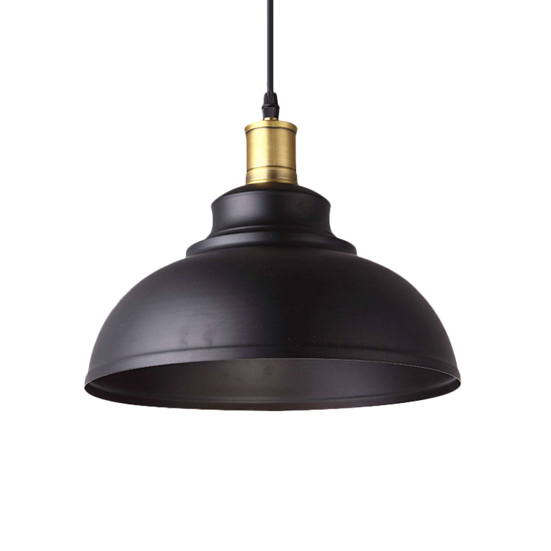 1 Light Bowl Shade Hanging Light Vintage Style Black Metal Pendant Lamp with Plug-In Cord for Restaurant Clearhalo 'Art Deco Pendants' 'Black' 'Cast Iron' 'Ceiling Lights' 'Ceramic' 'Crystal' 'Industrial Pendants' 'Industrial' 'Metal' 'Middle Century Pendants' 'Pendant Lights' 'Pendants' 'Rustic Pendants' 'Tiffany' Lighting' 1797140