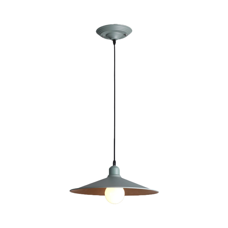 Shallow Cone Factory Hanging Lamp Metal Single Light Nordic Stylish Pendant Light Clearhalo 'Art Deco Pendants' 'Cast Iron' 'Ceiling Lights' 'Ceramic' 'Crystal' 'Industrial Pendants' 'Industrial' 'Metal' 'Middle Century Pendants' 'Pendant Lights' 'Pendants' 'Tiffany' Lighting' 1797186