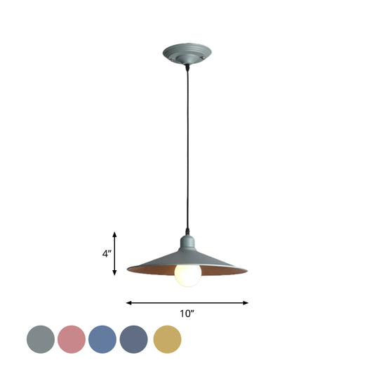 Shallow Cone Factory Hanging Lamp Metal Single Light Nordic Stylish Pendant Light Clearhalo 'Art Deco Pendants' 'Cast Iron' 'Ceiling Lights' 'Ceramic' 'Crystal' 'Industrial Pendants' 'Industrial' 'Metal' 'Middle Century Pendants' 'Pendant Lights' 'Pendants' 'Tiffany' Lighting' 1797187
