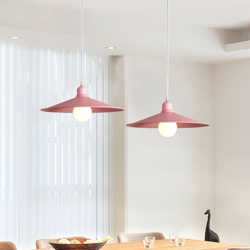 Shallow Cone Factory Hanging Lamp Metal Single Light Nordic Stylish Pendant Light Clearhalo 'Art Deco Pendants' 'Cast Iron' 'Ceiling Lights' 'Ceramic' 'Crystal' 'Industrial Pendants' 'Industrial' 'Metal' 'Middle Century Pendants' 'Pendant Lights' 'Pendants' 'Tiffany' Lighting' 1797190