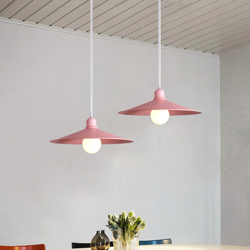 Shallow Cone Factory Hanging Lamp Metal Single Light Nordic Stylish Pendant Light Clearhalo 'Art Deco Pendants' 'Cast Iron' 'Ceiling Lights' 'Ceramic' 'Crystal' 'Industrial Pendants' 'Industrial' 'Metal' 'Middle Century Pendants' 'Pendant Lights' 'Pendants' 'Tiffany' Lighting' 1797191