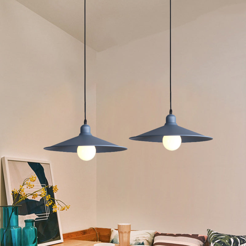 Shallow Cone Factory Hanging Lamp Metal Single Light Nordic Stylish Pendant Light Clearhalo 'Art Deco Pendants' 'Cast Iron' 'Ceiling Lights' 'Ceramic' 'Crystal' 'Industrial Pendants' 'Industrial' 'Metal' 'Middle Century Pendants' 'Pendant Lights' 'Pendants' 'Tiffany' Lighting' 1797198