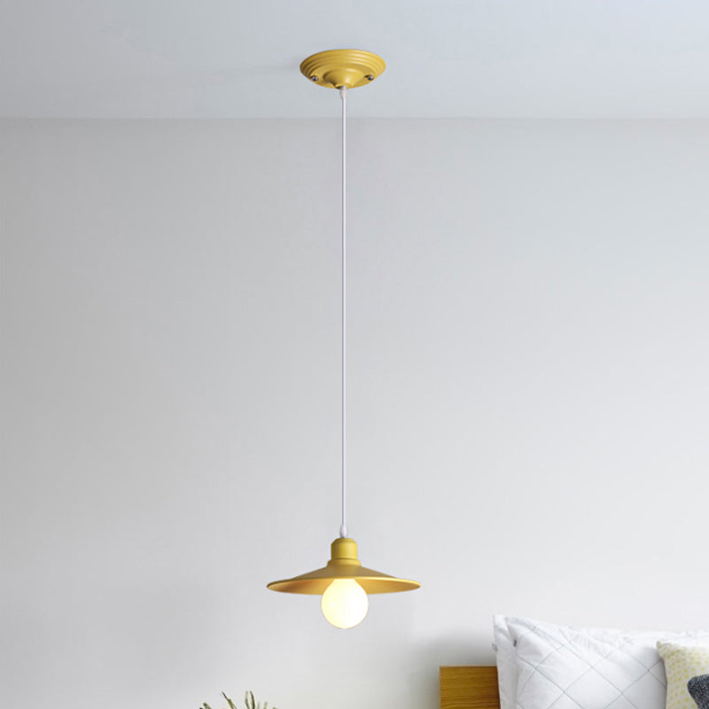 Shallow Cone Factory Hanging Lamp Metal Single Light Nordic Stylish Pendant Light Clearhalo 'Art Deco Pendants' 'Cast Iron' 'Ceiling Lights' 'Ceramic' 'Crystal' 'Industrial Pendants' 'Industrial' 'Metal' 'Middle Century Pendants' 'Pendant Lights' 'Pendants' 'Tiffany' Lighting' 1797202