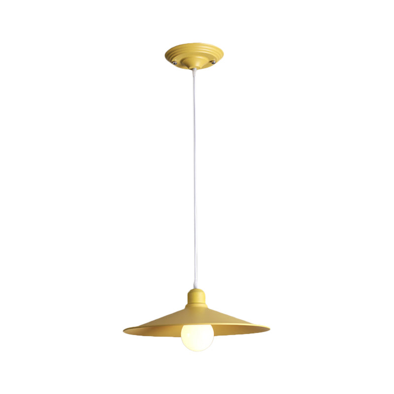 Shallow Cone Factory Hanging Lamp Metal Single Light Nordic Stylish Pendant Light Clearhalo 'Art Deco Pendants' 'Cast Iron' 'Ceiling Lights' 'Ceramic' 'Crystal' 'Industrial Pendants' 'Industrial' 'Metal' 'Middle Century Pendants' 'Pendant Lights' 'Pendants' 'Tiffany' Lighting' 1797203