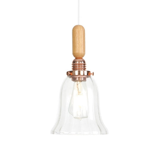Globe/Cone/Dome Indoor Pendant Lighting Vintage Clear Glass 1 Light Copper Hanging Light Kit Clearhalo 'Ceiling Lights' 'Glass shade' 'Glass' 'Pendant Lights' 'Pendants' Lighting' 1797208