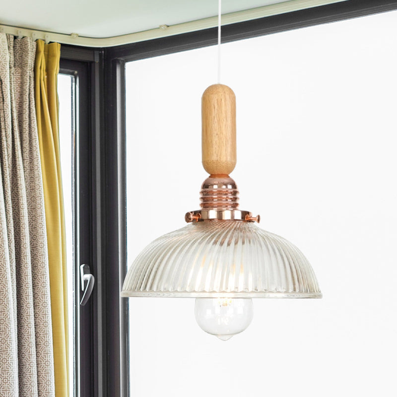 Clear/White Cone/Dome/Saucer Hanging Light Fixture Industrial Glass 1 Light Indoor Ceiling Pendant Light Clear Dome Clearhalo 'Ceiling Lights' 'Glass shade' 'Glass' 'Pendant Lights' 'Pendants' Lighting' 1797230