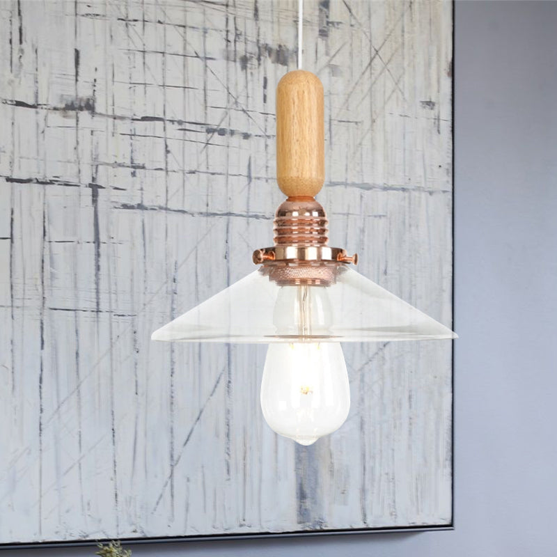 Clear/White Cone/Dome/Saucer Hanging Light Fixture Industrial Glass 1 Light Indoor Ceiling Pendant Light Clear Cone Clearhalo 'Ceiling Lights' 'Glass shade' 'Glass' 'Pendant Lights' 'Pendants' Lighting' 1797235