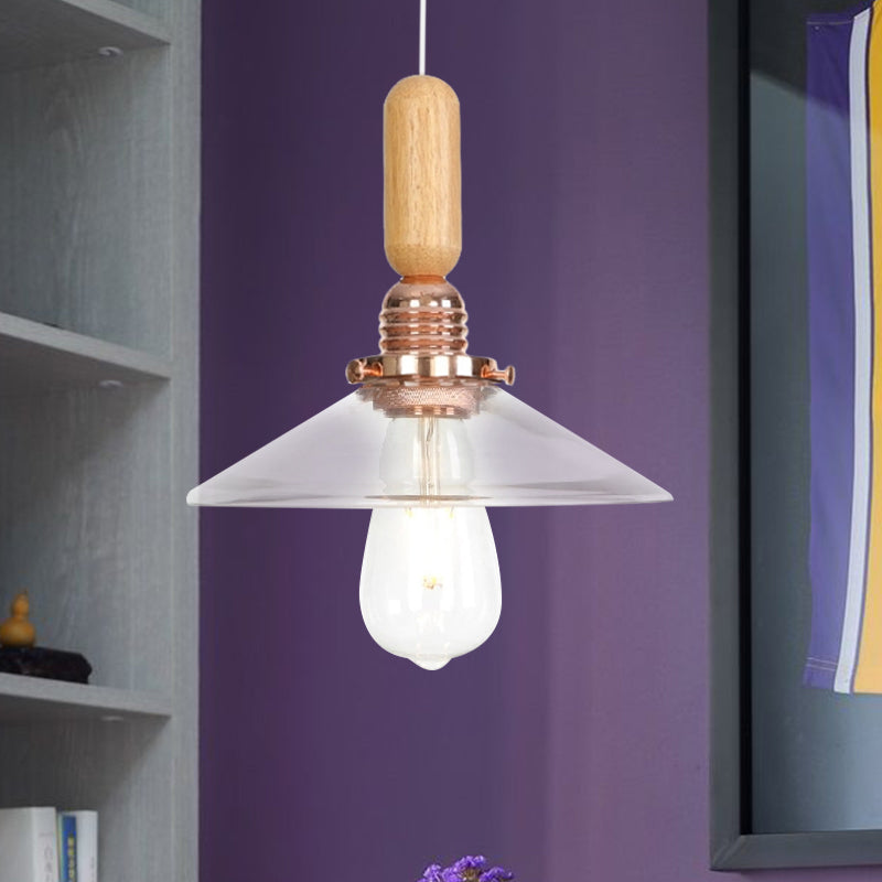 Clear/White Cone/Dome/Saucer Hanging Light Fixture Industrial Glass 1 Light Indoor Ceiling Pendant Light Clearhalo 'Ceiling Lights' 'Glass shade' 'Glass' 'Pendant Lights' 'Pendants' Lighting' 1797236