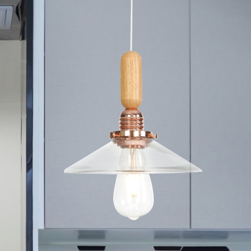 Clear/White Cone/Dome/Saucer Hanging Light Fixture Industrial Glass 1 Light Indoor Ceiling Pendant Light Clearhalo 'Ceiling Lights' 'Glass shade' 'Glass' 'Pendant Lights' 'Pendants' Lighting' 1797237