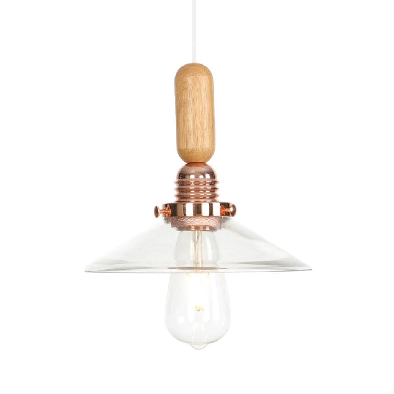 Clear/White Cone/Dome/Saucer Hanging Light Fixture Industrial Glass 1 Light Indoor Ceiling Pendant Light Clearhalo 'Ceiling Lights' 'Glass shade' 'Glass' 'Pendant Lights' 'Pendants' Lighting' 1797238