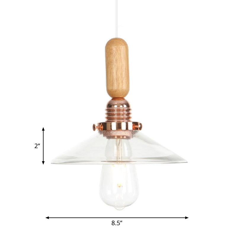 Clear/White Cone/Dome/Saucer Hanging Light Fixture Industrial Glass 1 Light Indoor Ceiling Pendant Light Clearhalo 'Ceiling Lights' 'Glass shade' 'Glass' 'Pendant Lights' 'Pendants' Lighting' 1797239