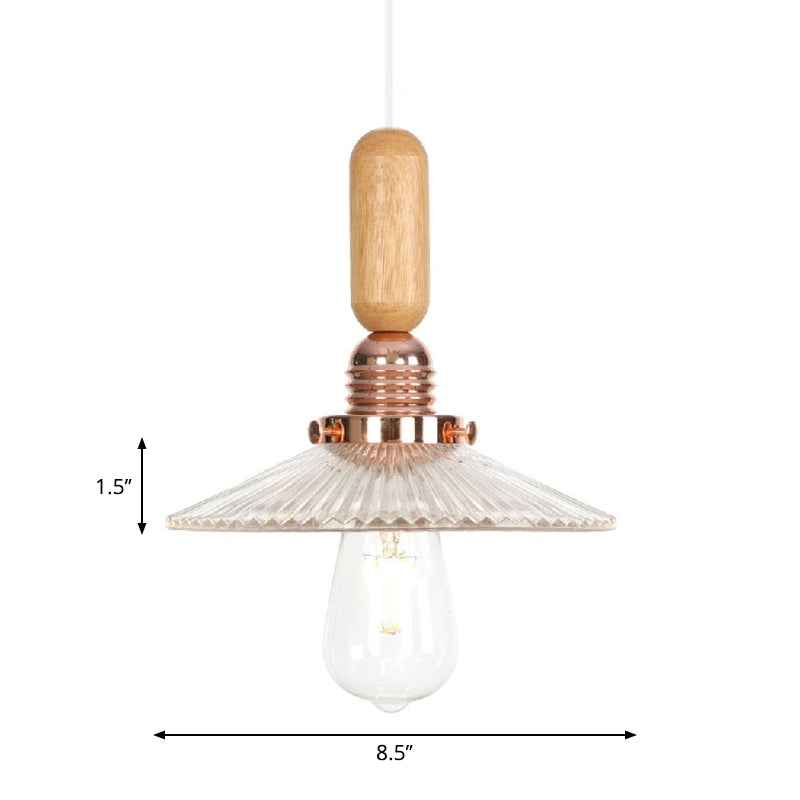 Clear/White Cone/Dome/Saucer Hanging Light Fixture Industrial Glass 1 Light Indoor Ceiling Pendant Light Clearhalo 'Ceiling Lights' 'Glass shade' 'Glass' 'Pendant Lights' 'Pendants' Lighting' 1797249