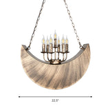 Living Room Candle Hanging Light with Crescent Deco Metal 7-Light Vintage Chandelier in Legacy Brass Clearhalo 'Ceiling Lights' 'Chandeliers' Lighting' options 1797284
