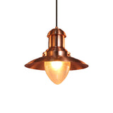Copper/Nickel Finish Saucer Shade Pendant Lamp Industrial Style Metal and Glass 1 Light Coffee Shop Hanging Lighting Clearhalo 'Art Deco Pendants' 'Cast Iron' 'Ceiling Lights' 'Ceramic' 'Crystal' 'Industrial Pendants' 'Industrial' 'Metal' 'Middle Century Pendants' 'Pendant Lights' 'Pendants' 'Tiffany' Lighting' 1797344