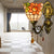 Bowl Wall Sconce Lamps Tiffany Stained Glass 1 Bulb Floral Wall Sconce Lights with Crystal in Orange Orange Clearhalo 'Industrial' 'Middle century wall lights' 'Tiffany wall lights' 'Tiffany' 'Wall Lamps & Sconces' 'Wall Lights' Lighting' 179918