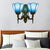 Blue Glass Cone Wall Sconce Lighting Traditional Double Wall Mount Light for Dining Room Blue Clearhalo 'Industrial' 'Middle century wall lights' 'Tiffany wall lights' 'Tiffany' 'Wall Lamps & Sconces' 'Wall Lights' Lighting' 179922