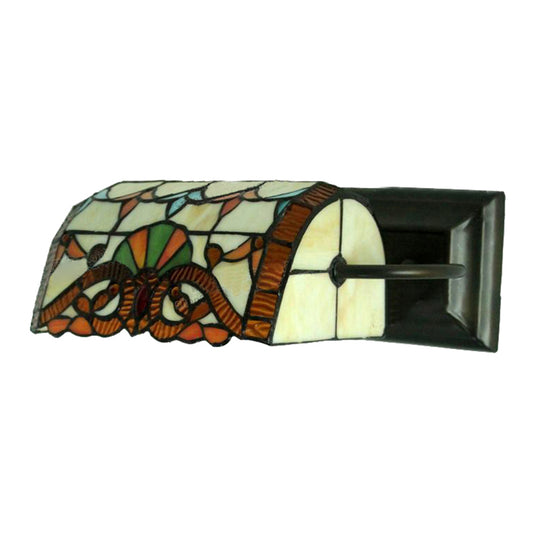Office Banker Wall Light Stained Glass Victorian Design Tiffany Style Wall Lamp in Beige Clearhalo 'Industrial' 'Middle century wall lights' 'Tiffany wall lights' 'Tiffany' 'Wall Lamps & Sconces' 'Wall Lights' Lighting' 180000