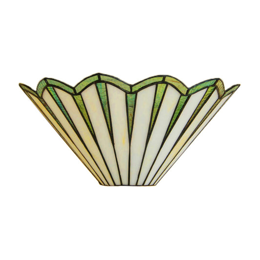 Glass Conical Sconce Light Coffee Shop 1 Light Simple Style Shuttlecock Wall Lamp in Green Clearhalo 'Industrial' 'Middle century wall lights' 'Tiffany wall lights' 'Tiffany' 'Wall Lamps & Sconces' 'Wall Lights' Lighting' 180007