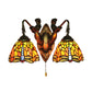 Dragonfly Wall Light Fixture 2 Heads Orange Glass Baroque Sconce Light with/No Switch Orange with Switch Clearhalo 'Industrial' 'Middle century wall lights' 'Tiffany wall lights' 'Tiffany' 'Wall Lamps & Sconces' 'Wall Lights' Lighting' 180091