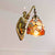 Vintage Dome Sconce Light 5.5" Width 1 Light Stained Glass Sconce Light Fixture with Mermaid Design Orange Clearhalo 'Industrial' 'Middle century wall lights' 'Tiffany wall lights' 'Tiffany' 'Wall Lamps & Sconces' 'Wall Lights' Lighting' 180147