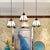 White Pyramid Cluster Pendant Industrial 3 Bulbs Stained Art Glass Ceiling Hang Fixture for Living Room White Clearhalo 'Ceiling Lights' 'Industrial Pendants' 'Industrial' 'Middle Century Pendants' 'Pendant Lights' 'Pendants' 'Tiffany' Lighting' 180154