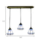 Stained Glass Tapered Swag Lamp Tiffany-Style 3 Heads Blue and White Cluster Pendant Light with Round/Linear Canopy Clearhalo 'Ceiling Lights' 'Chandeliers' 'Industrial' 'Middle Century Pendants' 'Pendant Lights' 'Pendants' 'Tiffany close to ceiling' 'Tiffany Pendants' 'Tiffany' Lighting' 180363
