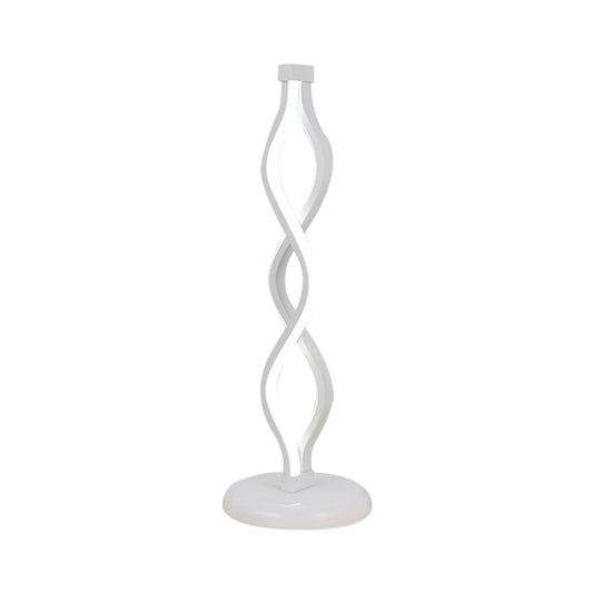 Minimalist LED Nightstand Light White Spiral Table Lamp with Metallic Shade for Bedside Clearhalo 'Lamps' 'Table Lamps' Lighting' 1804376