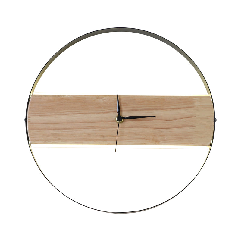 Rectangle/Round Parlor Flush Wall Sconce Acrylic LED Contemporary Wall Mounted Light with Clock Design in Beige Clearhalo 'Cast Iron' 'Glass' 'Industrial' 'Modern wall lights' 'Modern' 'Tiffany' 'Traditional wall lights' 'Wall Lamps & Sconces' 'Wall Lights' Lighting' 1804429