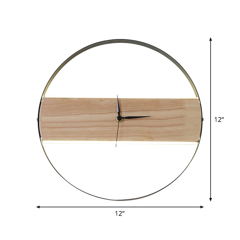 Rectangle/Round Parlor Flush Wall Sconce Acrylic LED Contemporary Wall Mounted Light with Clock Design in Beige Clearhalo 'Cast Iron' 'Glass' 'Industrial' 'Modern wall lights' 'Modern' 'Tiffany' 'Traditional wall lights' 'Wall Lamps & Sconces' 'Wall Lights' Lighting' 1804430