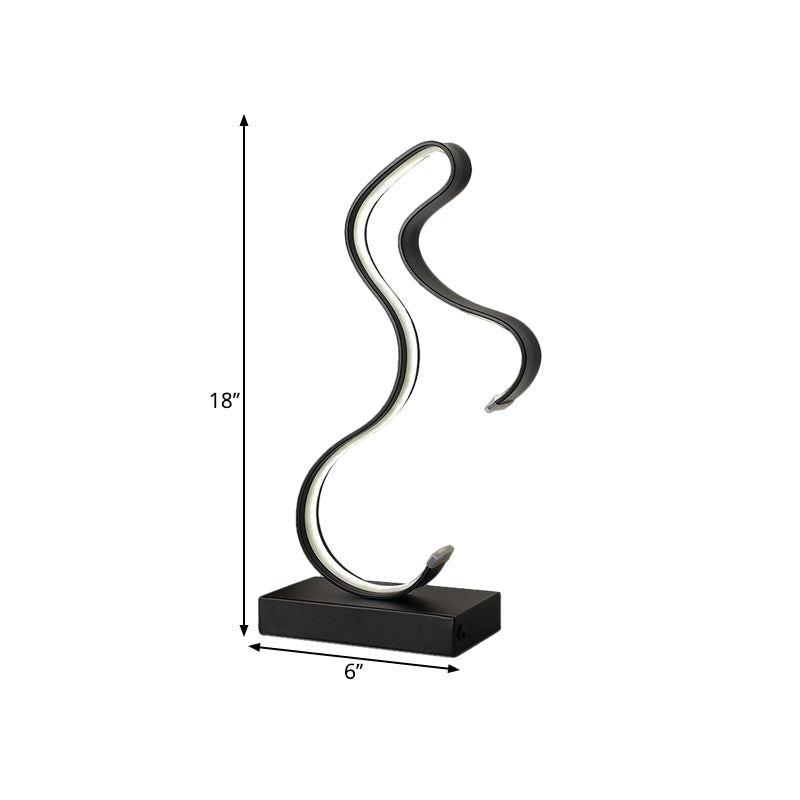Black/Gold Horsey Shape Table Light Modern LED Metal Task Lighting with Rectangle Pedestal Clearhalo 'Lamps' 'Table Lamps' Lighting' 1804477