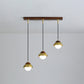 Metal Dome Multiple Lamp Pendant Simplicity 3-Bulb 12"/23.5" Width Brass Hanging Light Kit with Ball Opal Glass Shade Clearhalo 'Ceiling Lights' 'Modern Pendants' 'Modern' 'Pendant Lights' 'Pendants' Lighting' 1804630
