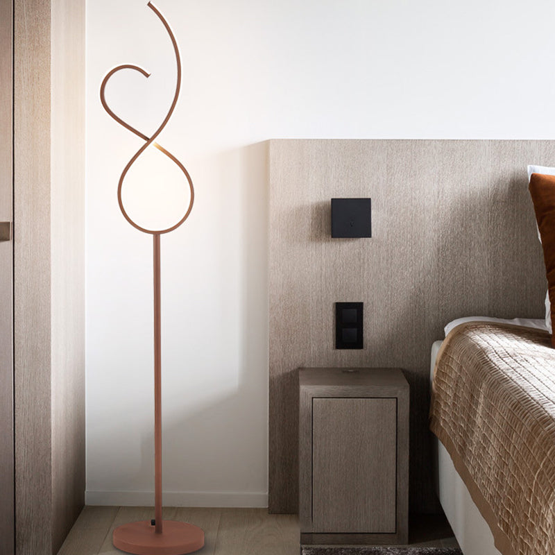 Ringent Crossing Linear Metal Standing Lamp Modernist LED Coffee Floor Lighting in Warm/White Light Clearhalo 'Floor Lamps' 'Lamps' Lighting' 1804688