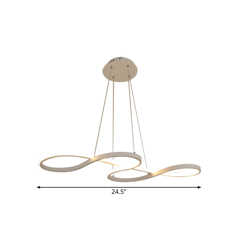 Metallic Twining Chandelier Lamp Simplicity Black/White/Gold LED Pendant Lighting Fixture in Warm/White Light Clearhalo 'Ceiling Lights' 'Chandeliers' 'Modern Chandeliers' 'Modern' Lighting' 1804756